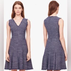 Elegant Blue Tweed Dress